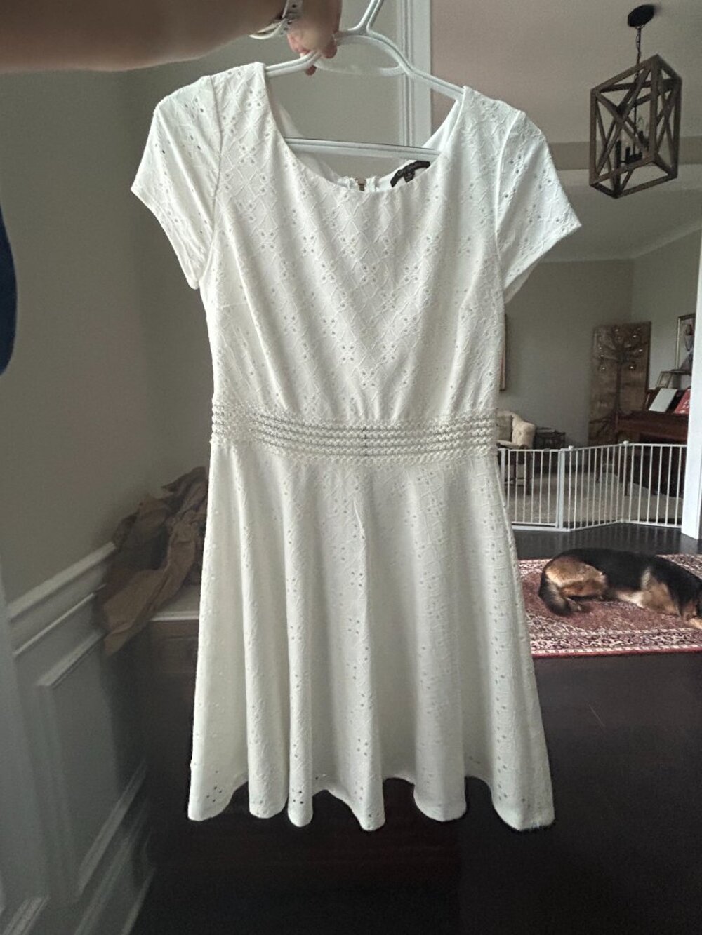 Macy's white fit and flare dress